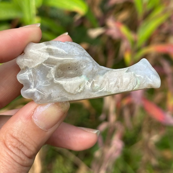 Flower Agate Dragon Skull - Picture 6 of 6